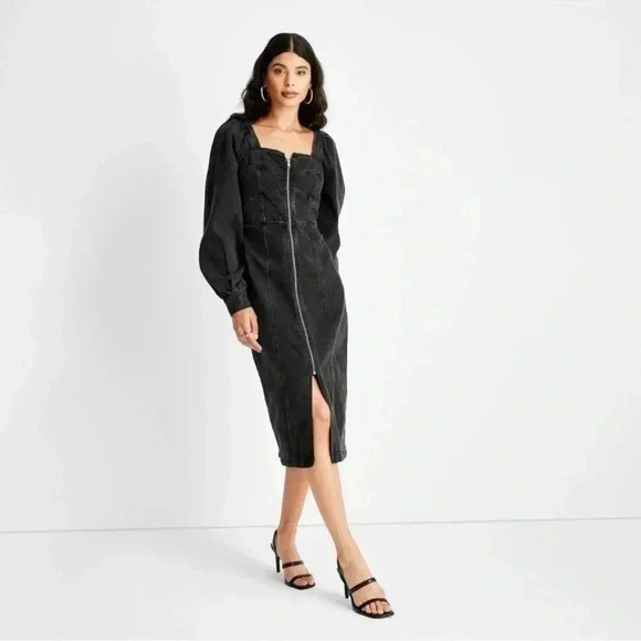 NWT Future Collective Jean Dress - Picture 1 of 8